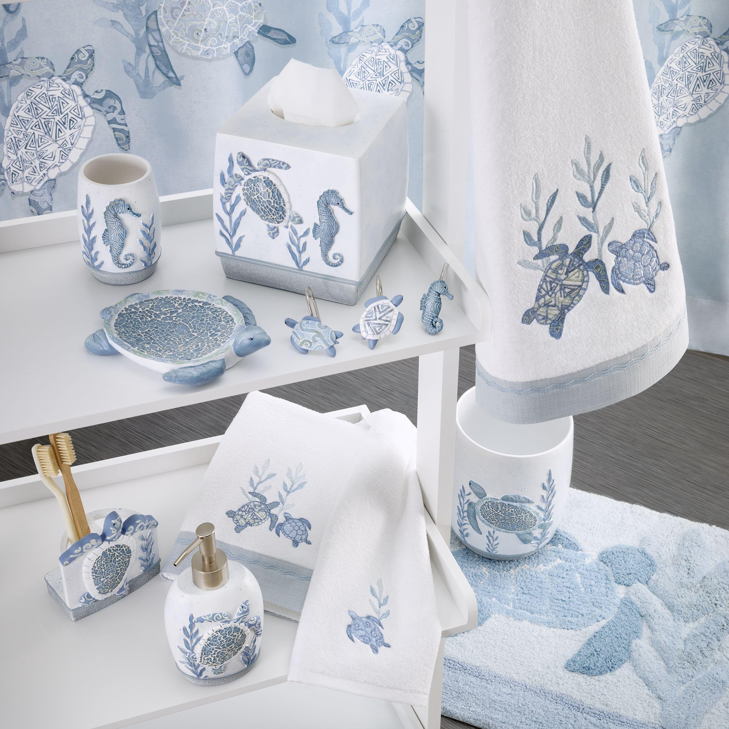 Avanti Linens - Toothbrush Holder, Guest Bathroom Essentials, Sealife Home Decor (Caicos Collection)